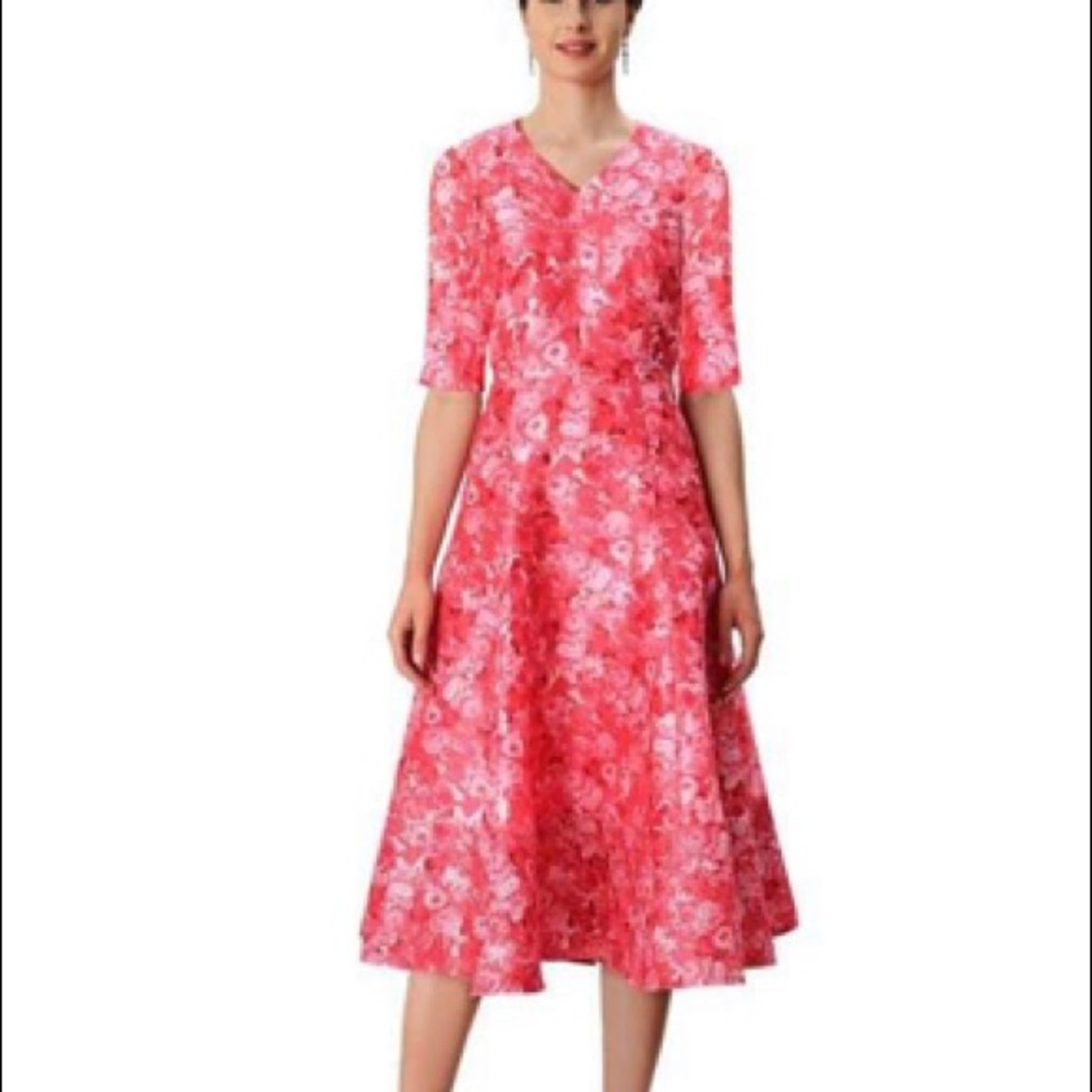 NWOT Dupoini Silk Trampunto Hem floral print Size 6 (S) by eShakti